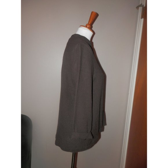 EILEEN FISHER Top Small Brown Woven Button Front - Picture 3 of 5